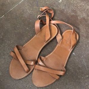 Madewell leather ankle wrap sandals